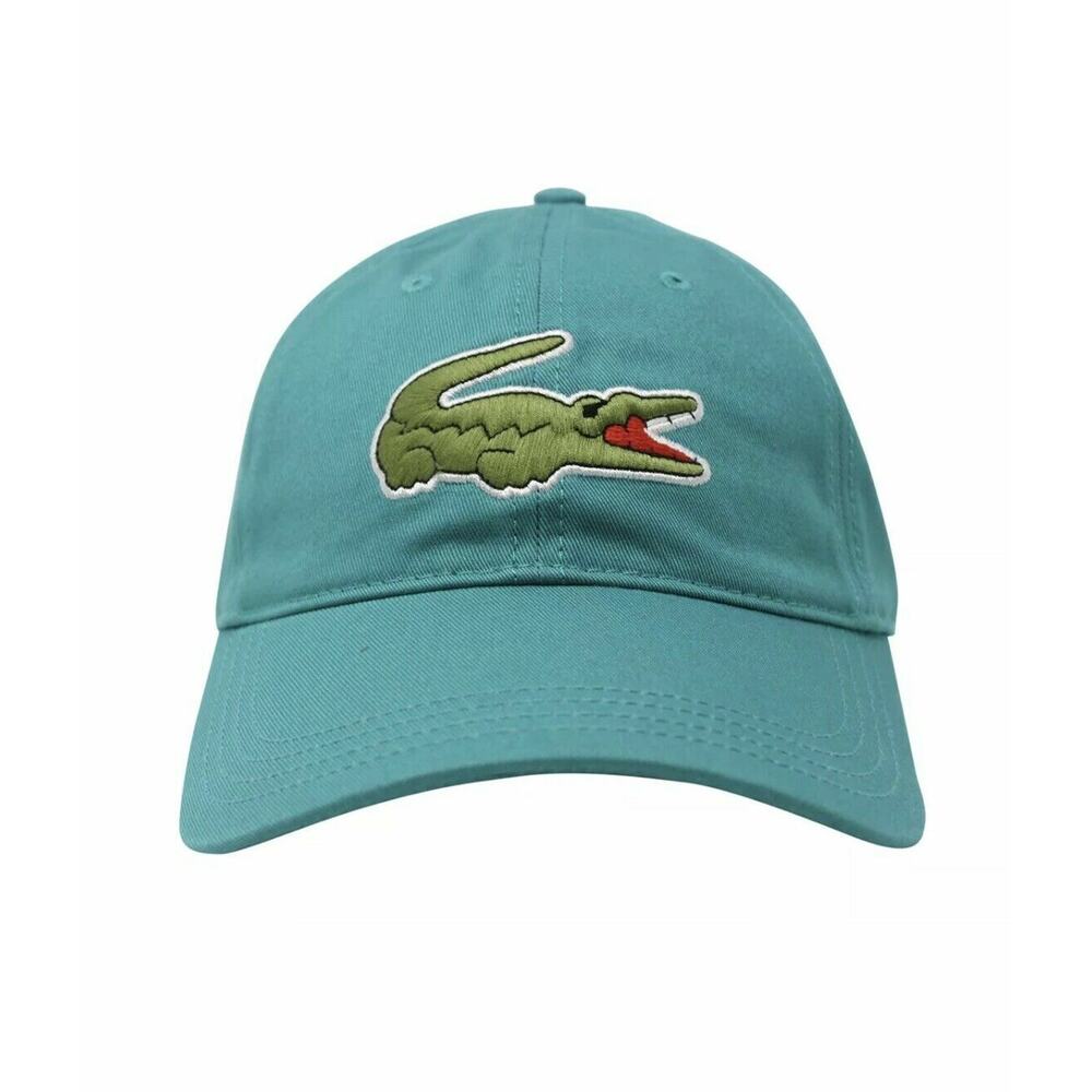 Lacoste Classic Large Croc Logo Cap Leather Strap Back New